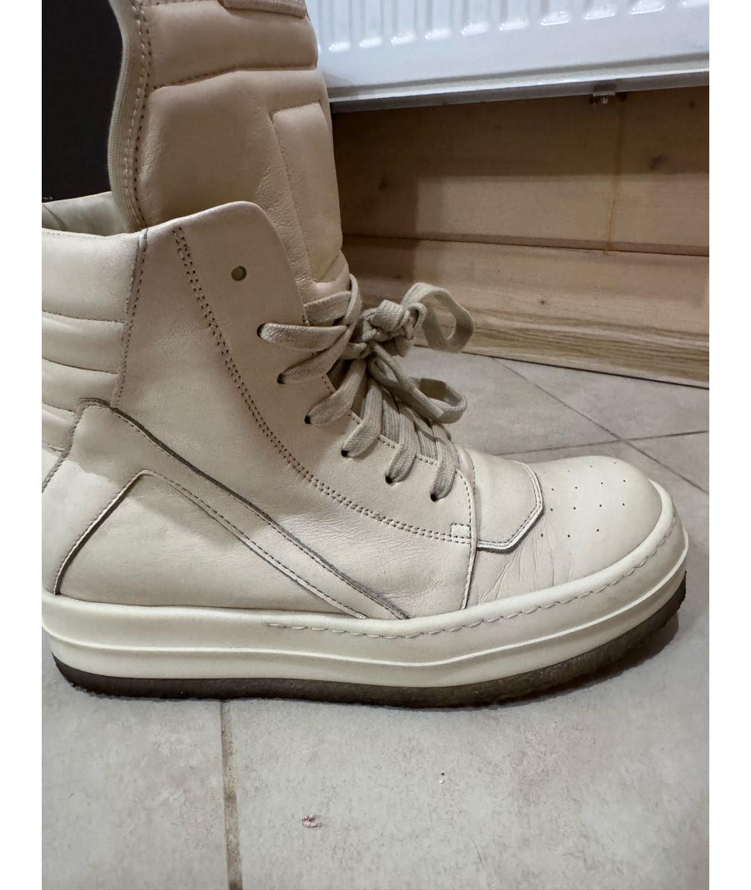 RICK OWENS Бежевые кожаные ботинки, фото 2