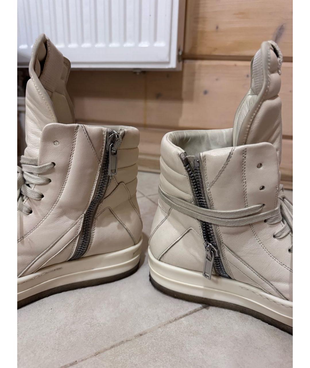 RICK OWENS Бежевые кожаные ботинки, фото 5