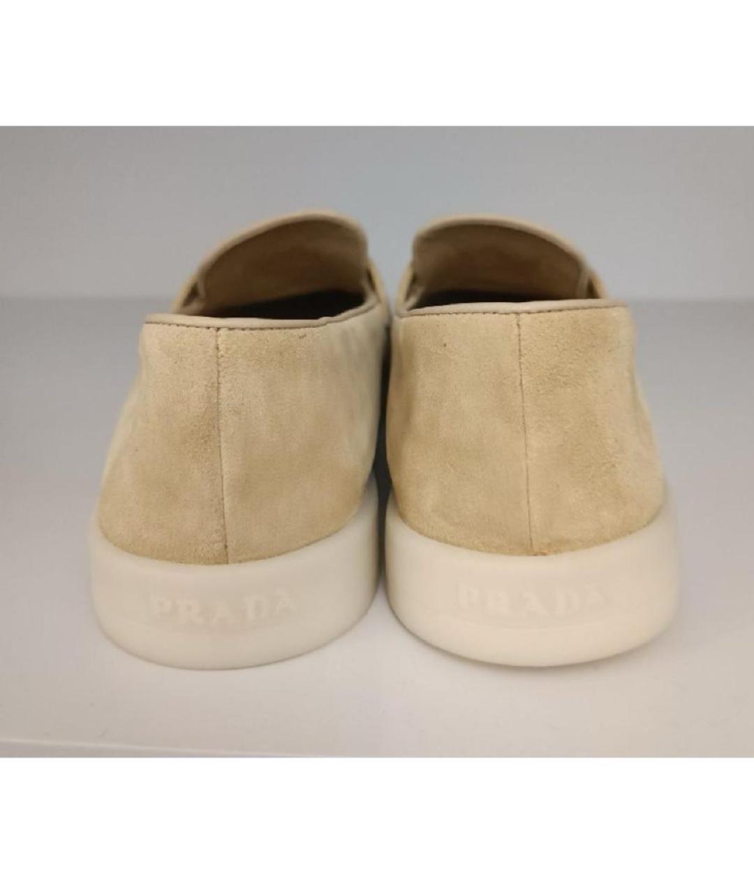PRADA Бежевые замшевые лоферы, фото 4