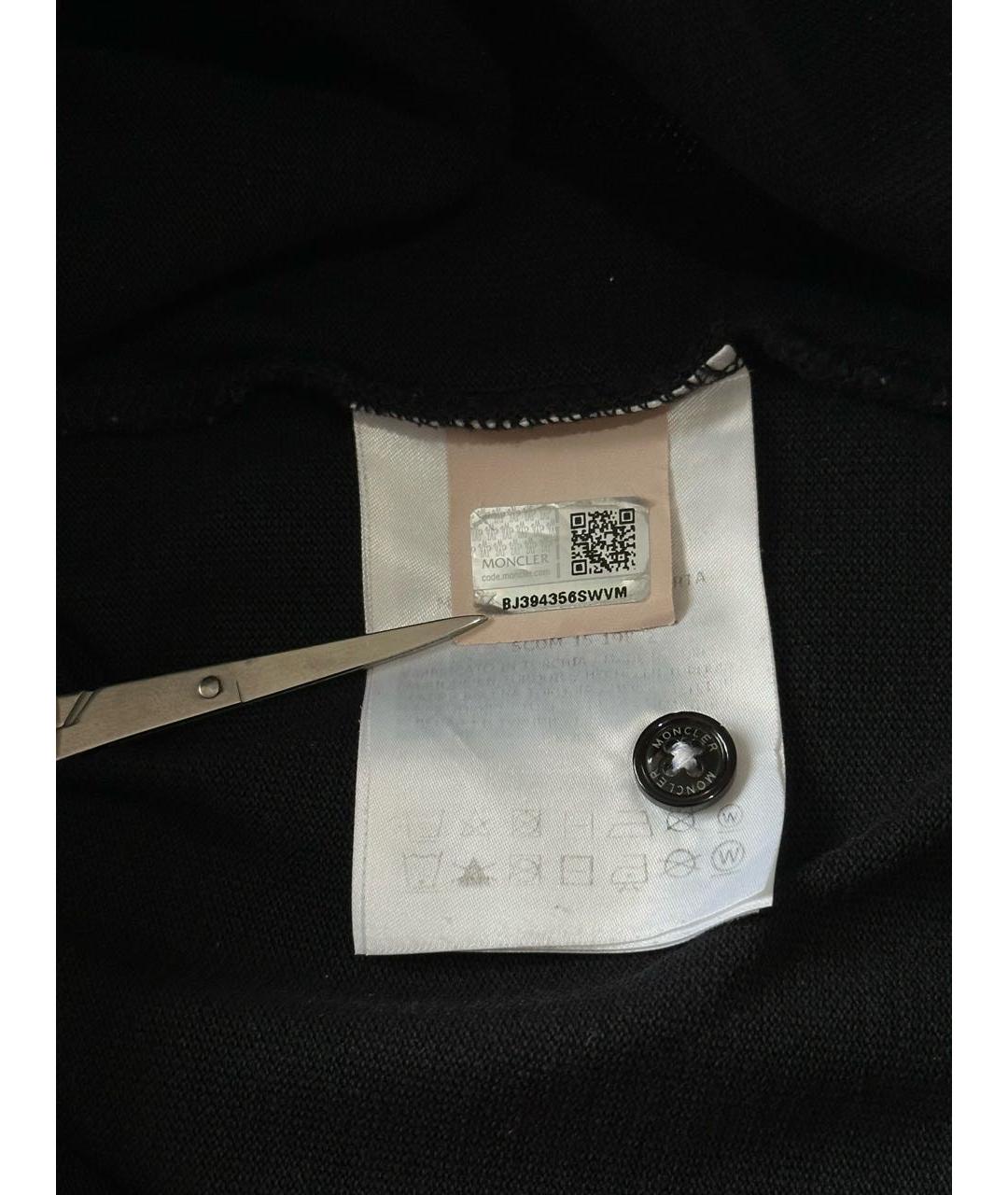 MONCLER Черная хлопковая футболка, фото 6