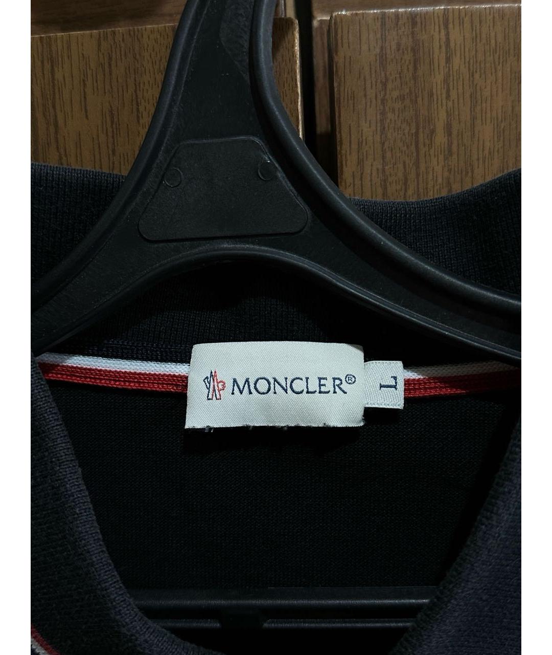 MONCLER Черная хлопковая футболка, фото 4