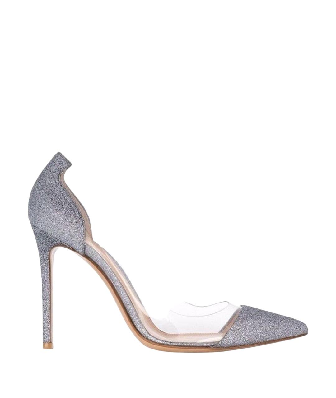 GIANVITO ROSSI Серебряные кожаные туфли, фото 1