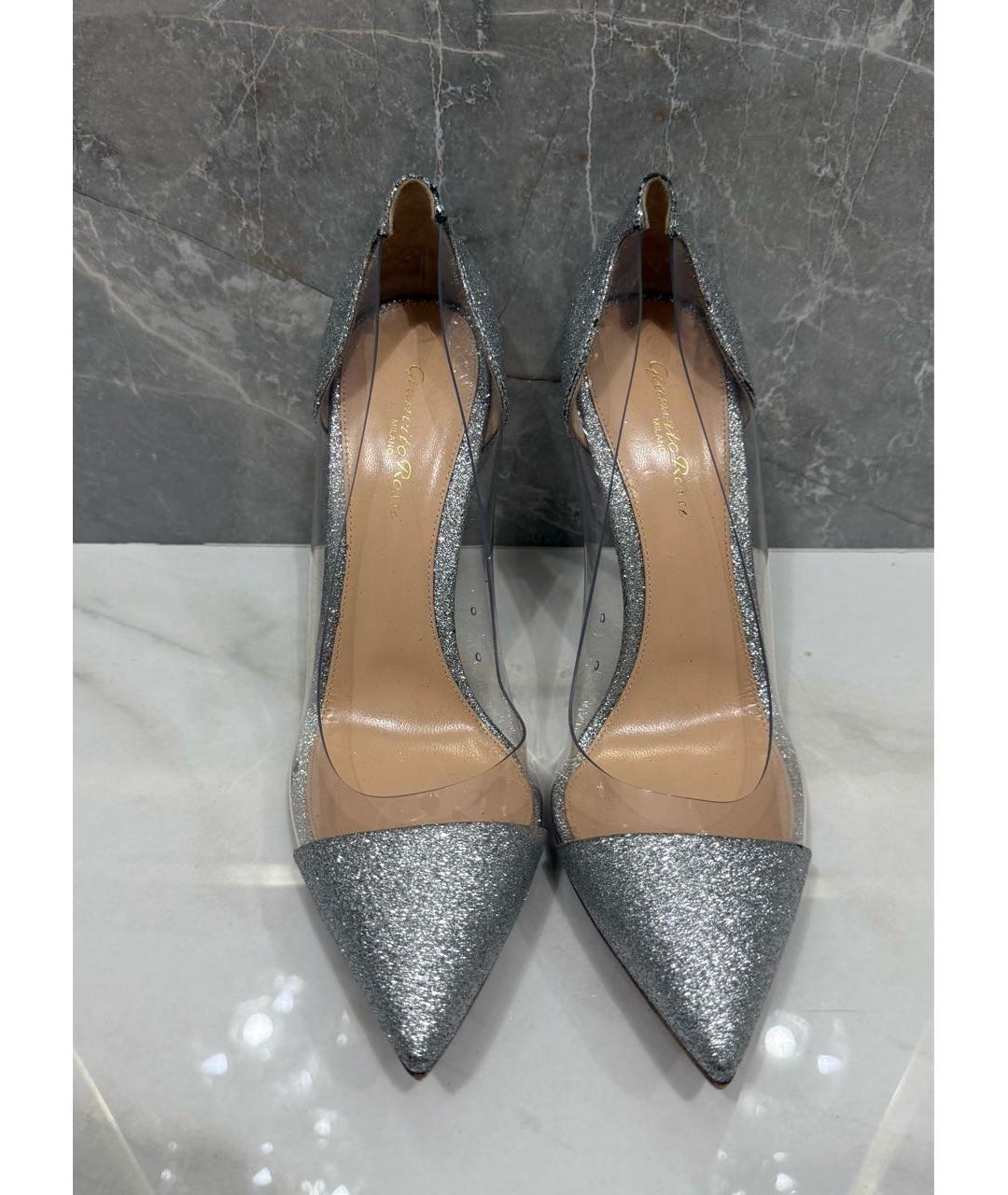 GIANVITO ROSSI Серебряные кожаные туфли, фото 3