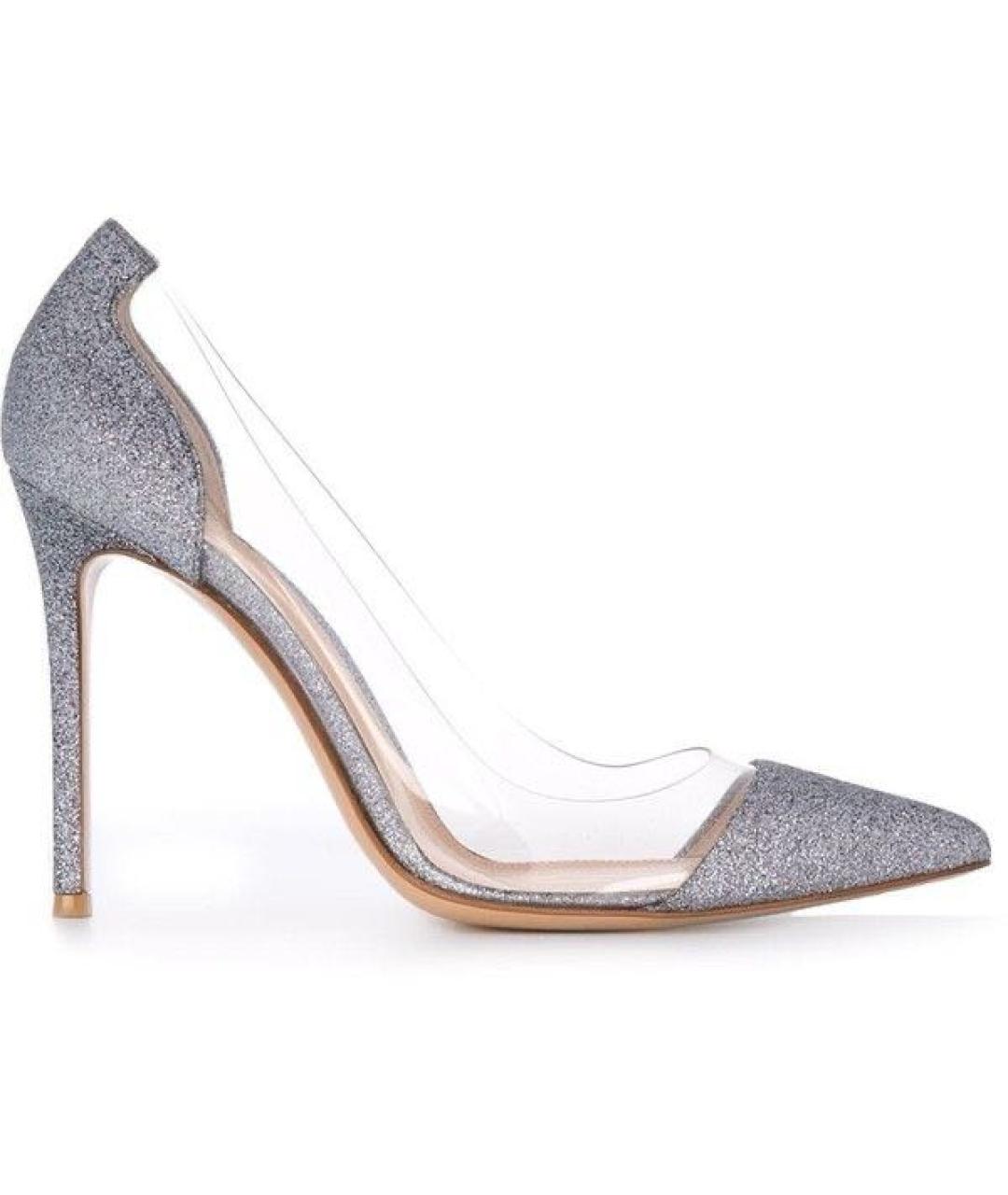 GIANVITO ROSSI Серебряные кожаные туфли, фото 7