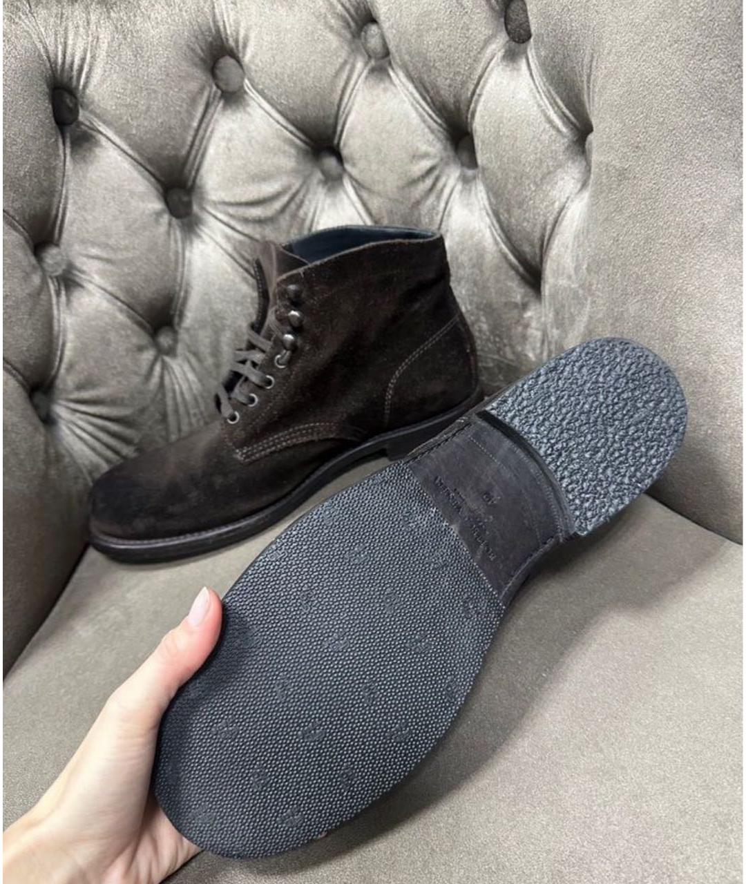 BOTTEGA VENETA Коричневые высокие ботинки, фото 2