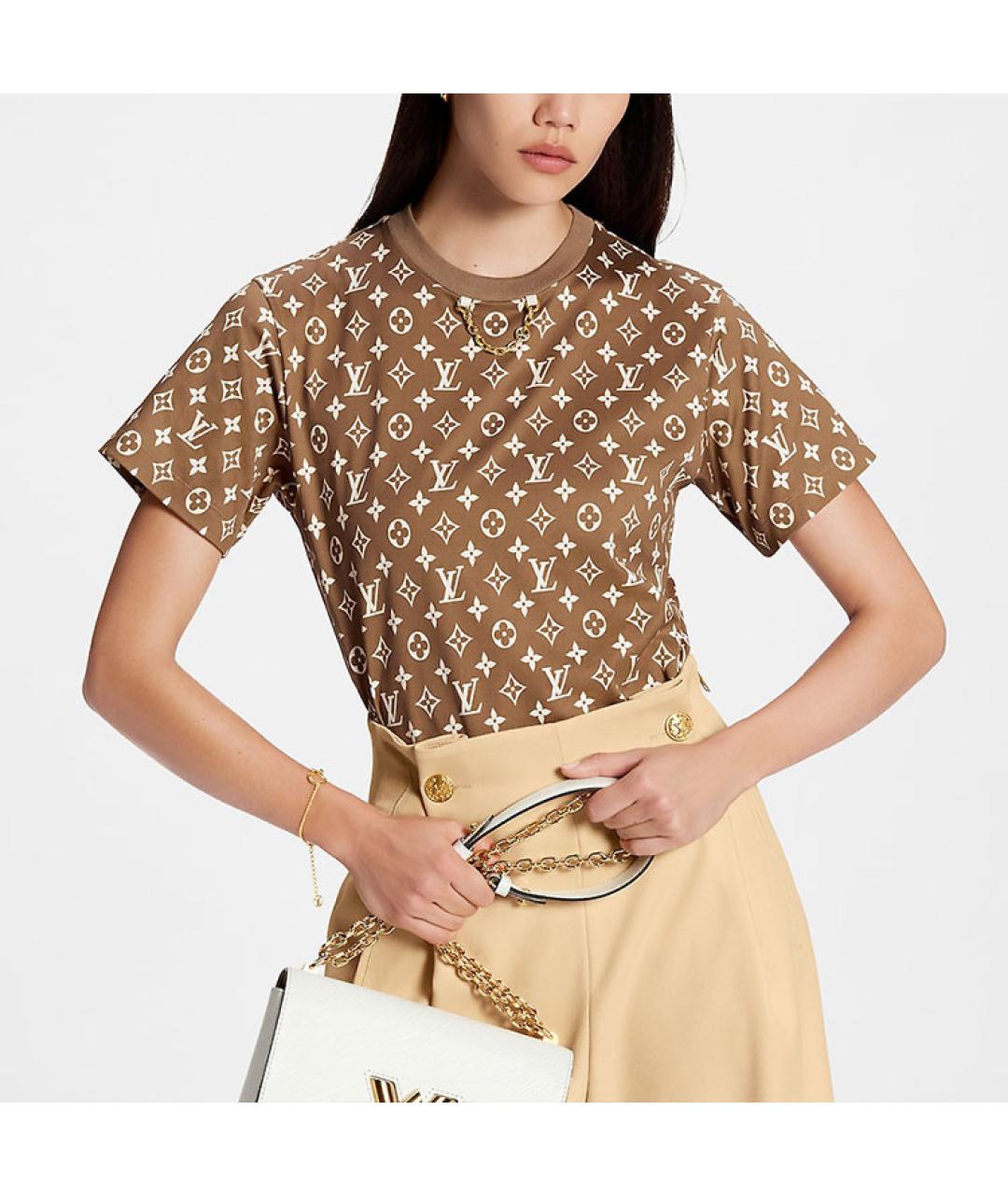 LOUIS VUITTON Коричневая футболка, фото 3