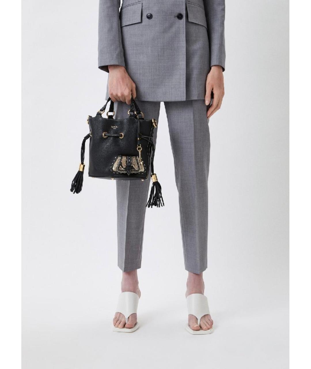 LANCEL Черная кожаная сумка с короткими ручками, фото 6