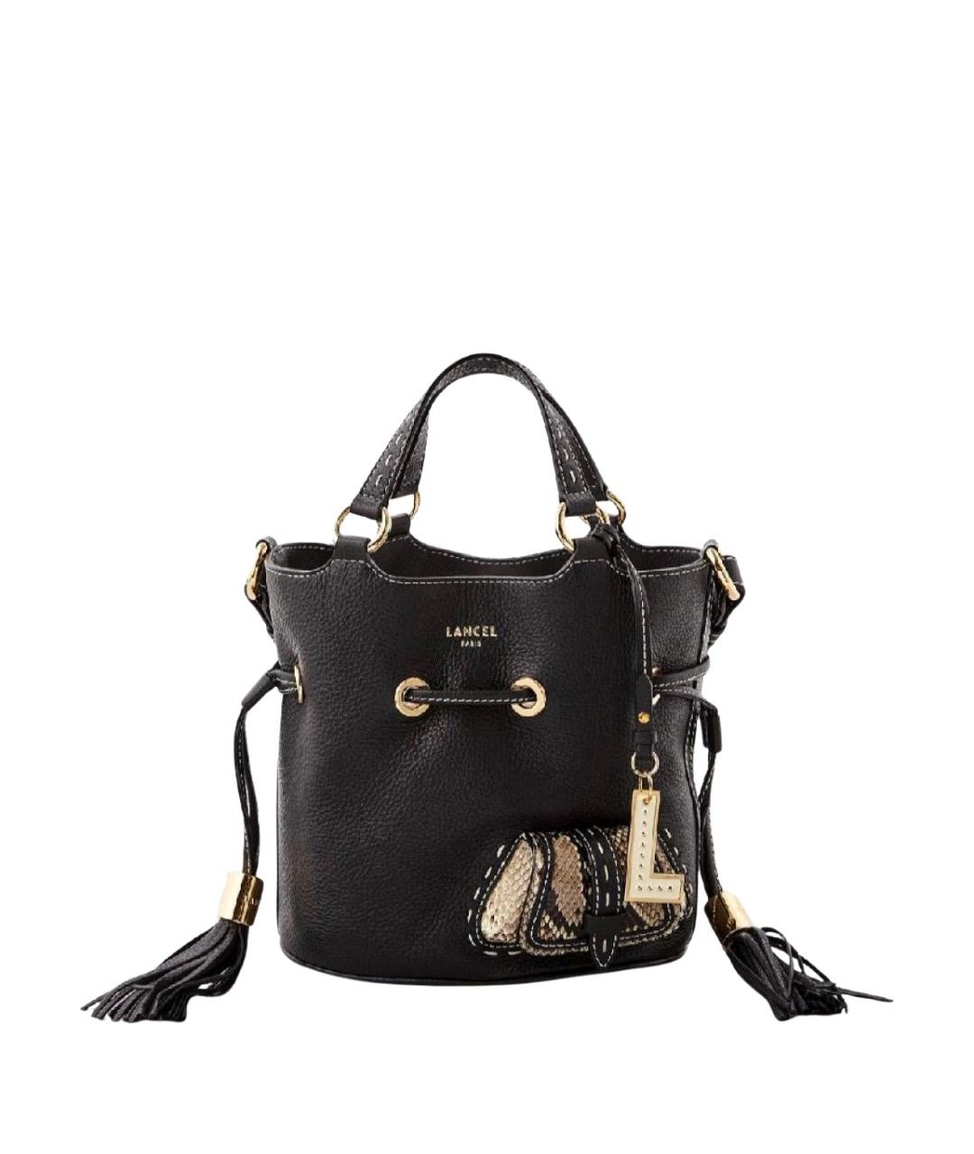 LANCEL Черная кожаная сумка с короткими ручками, фото 1