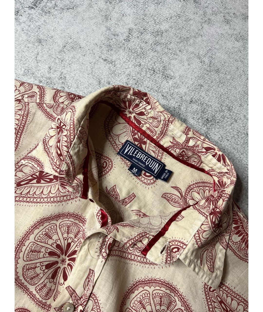 VILEBREQUIN Бежевая льняная кэжуал рубашка, фото 8