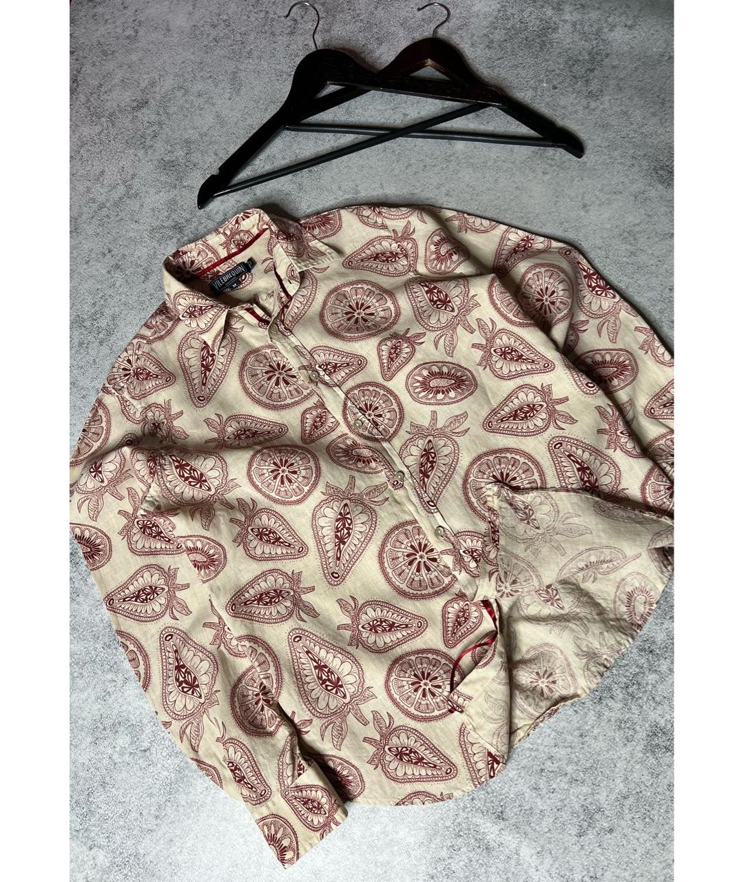 VILEBREQUIN Бежевая льняная кэжуал рубашка, фото 2