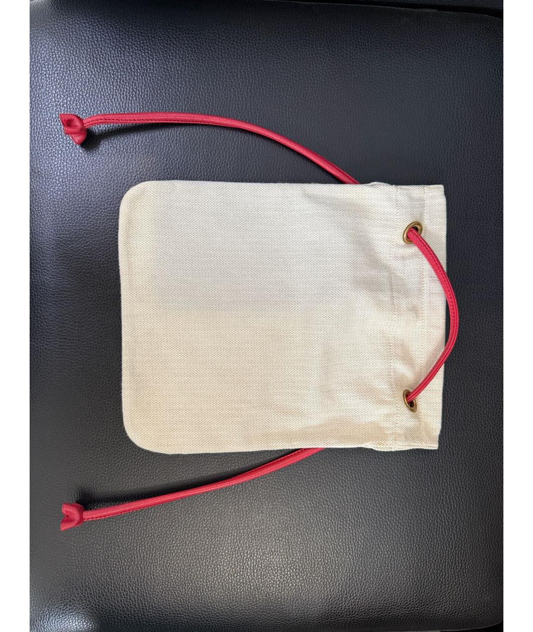 HERMES Бежевая тканевая пляжная сумка, фото 3