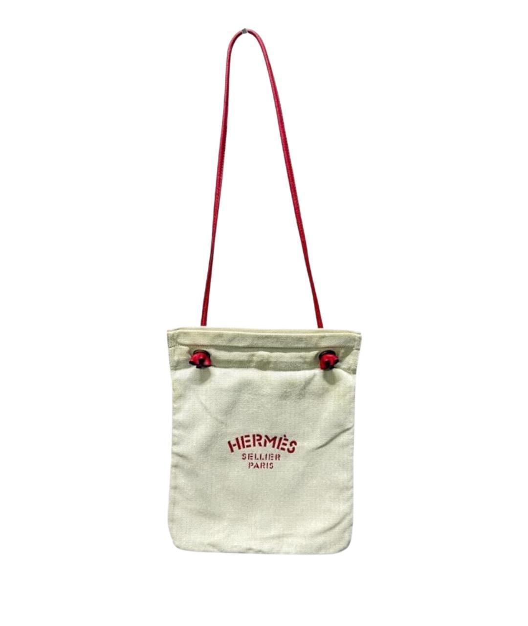 HERMES Бежевая тканевая пляжная сумка, фото 1
