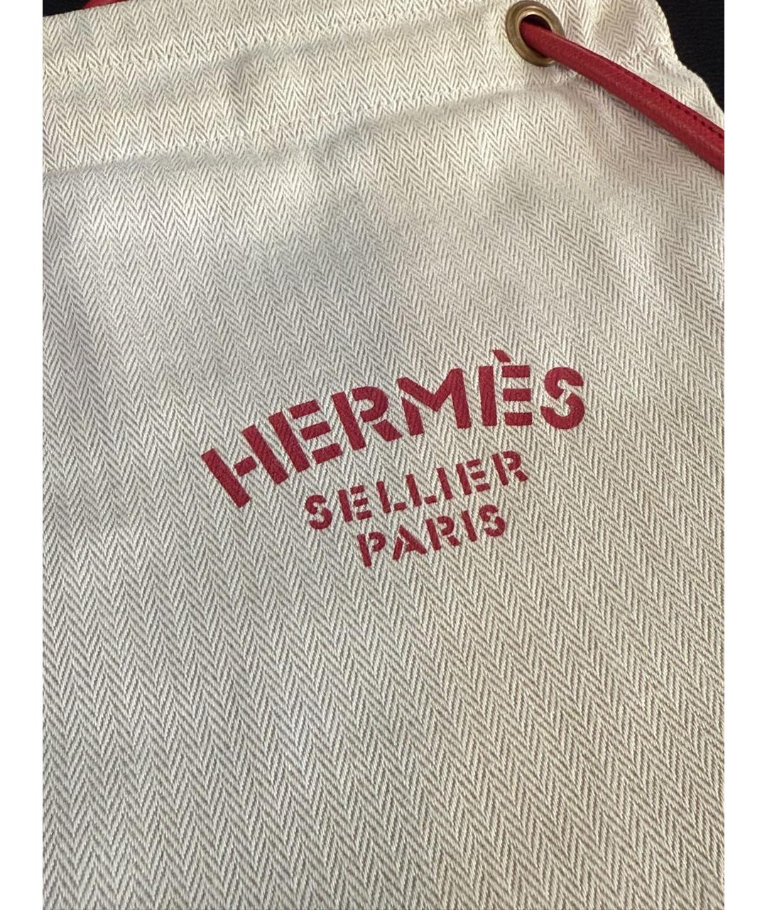 HERMES Бежевая тканевая пляжная сумка, фото 5