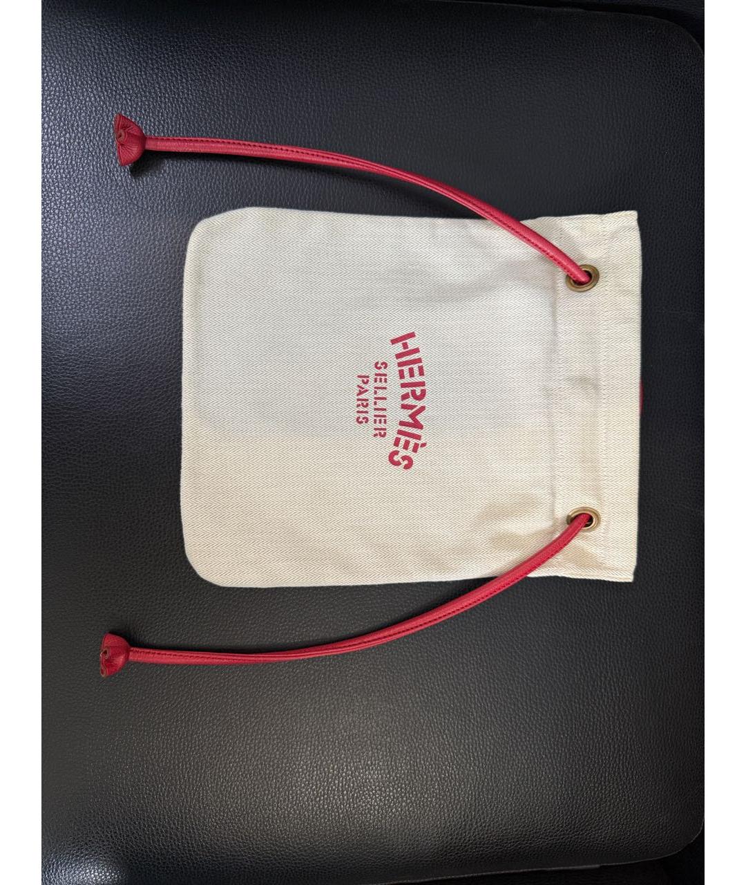 HERMES Бежевая тканевая пляжная сумка, фото 2