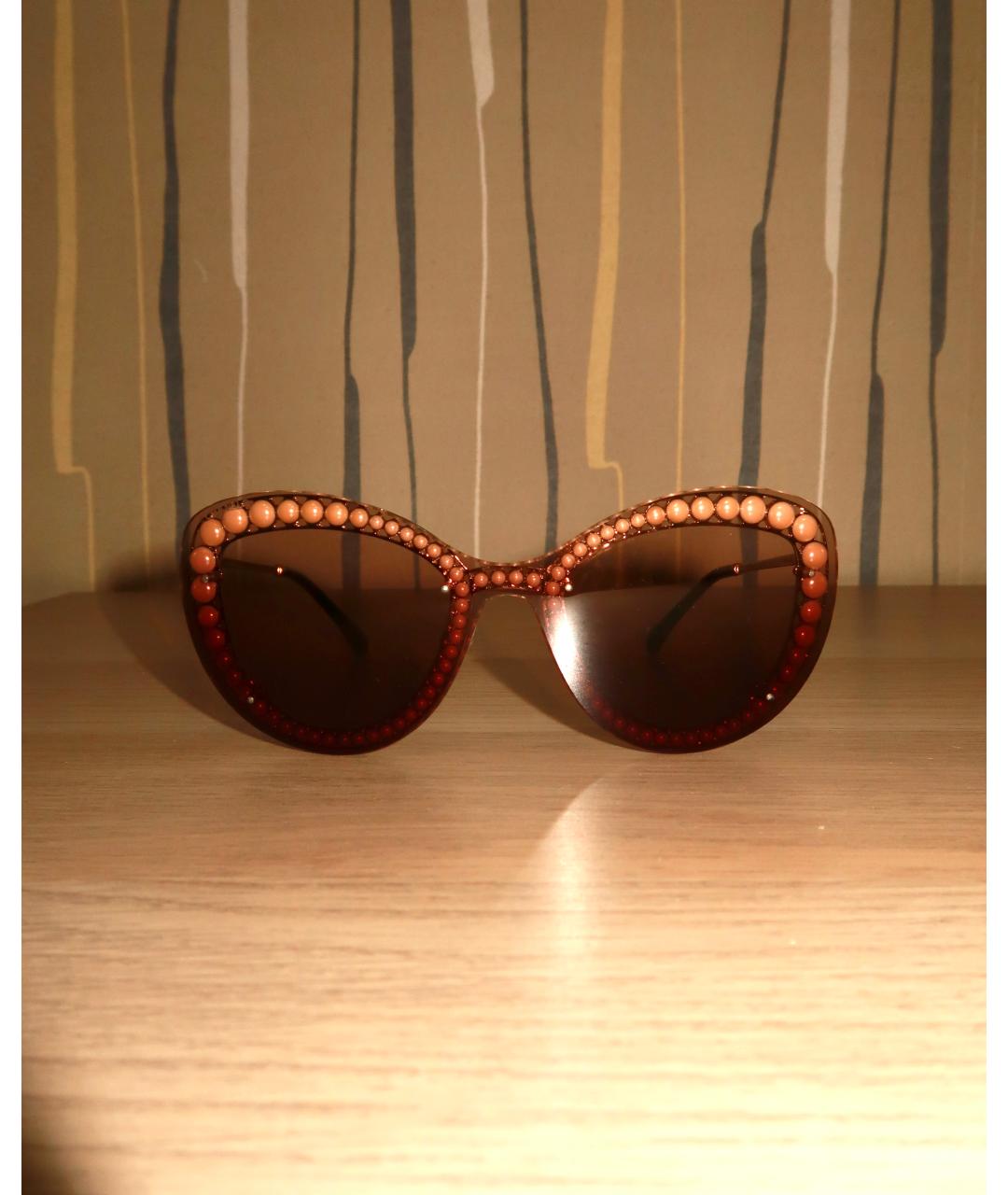 CHANEL Коричневые металлические солнцезащитные очки, фото 10