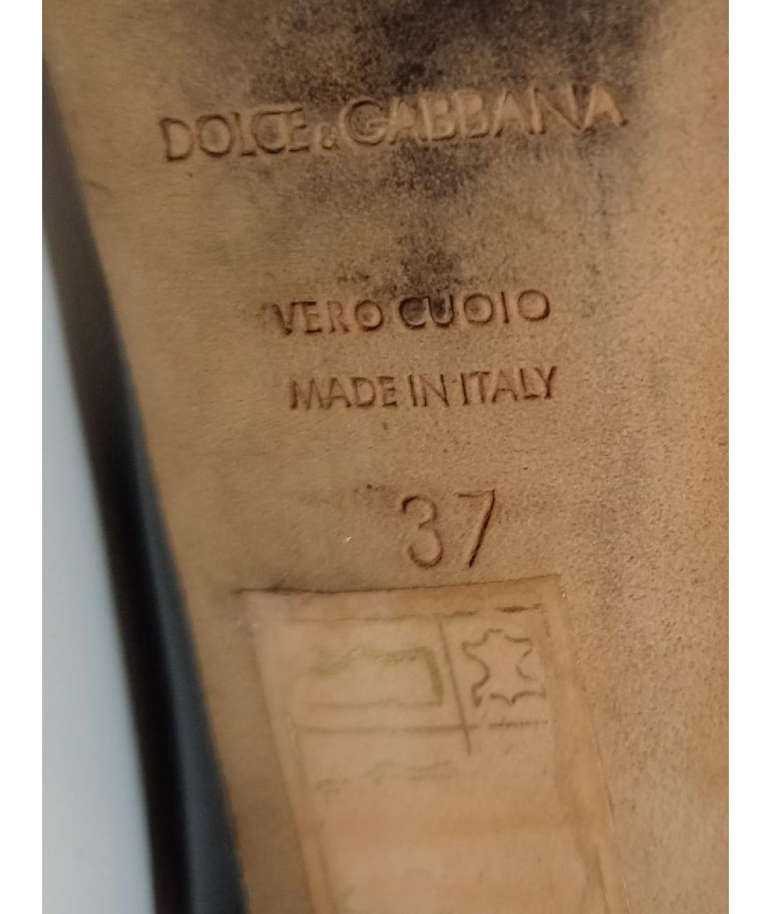 DOLCE&GABBANA Черные кожаные туфли, фото 5