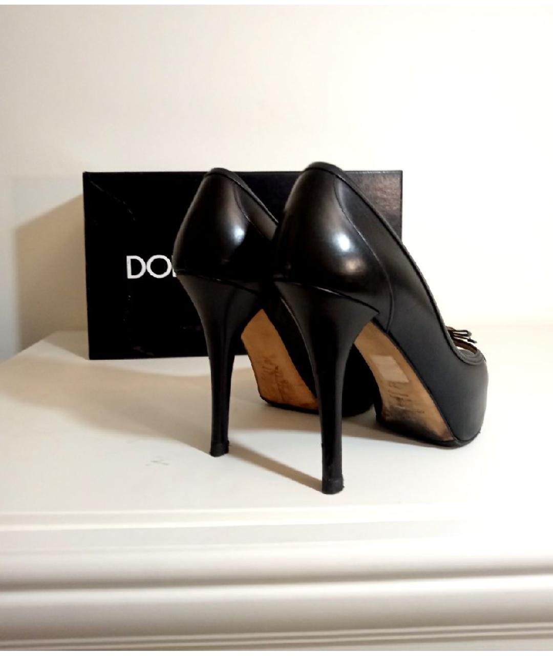 DOLCE&GABBANA Черные кожаные туфли, фото 4