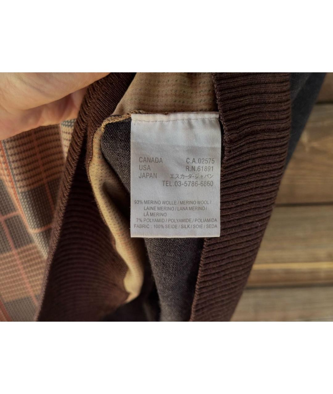 ESCADA Коричневый шерстяной кардиган, фото 8