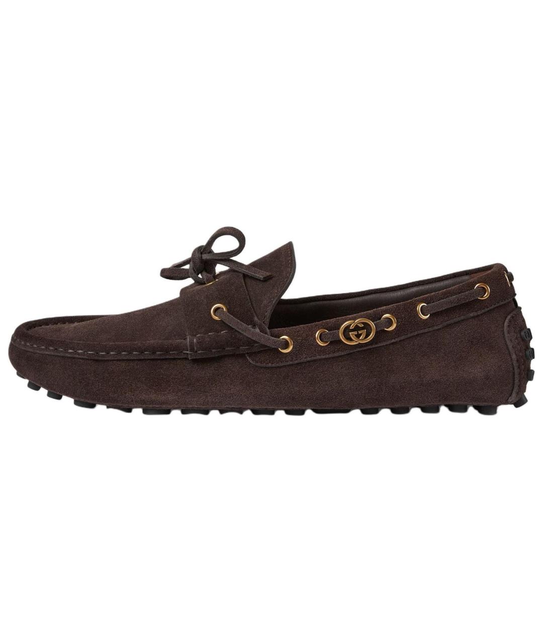 GUCCI Коричневые замшевые лоферы, фото 2