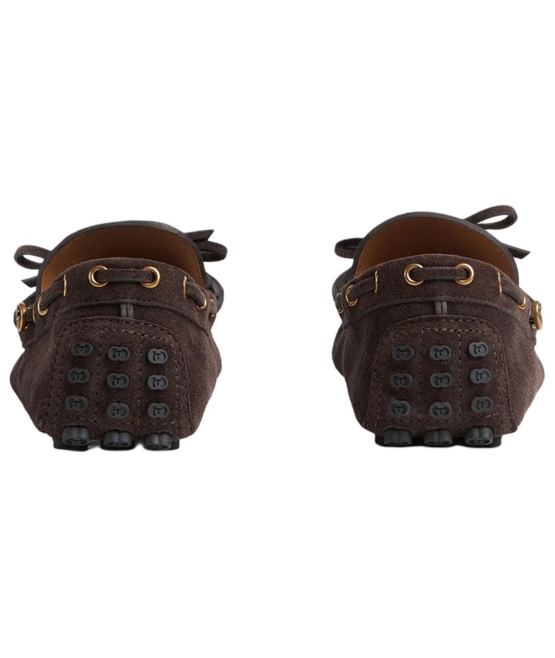 GUCCI Коричневые замшевые лоферы, фото 5
