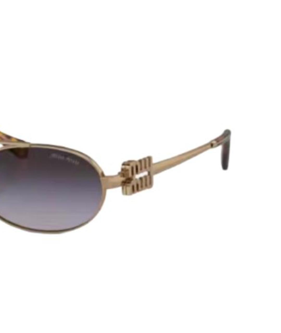 MIU MIU Коричневые металлические солнцезащитные очки, фото 3