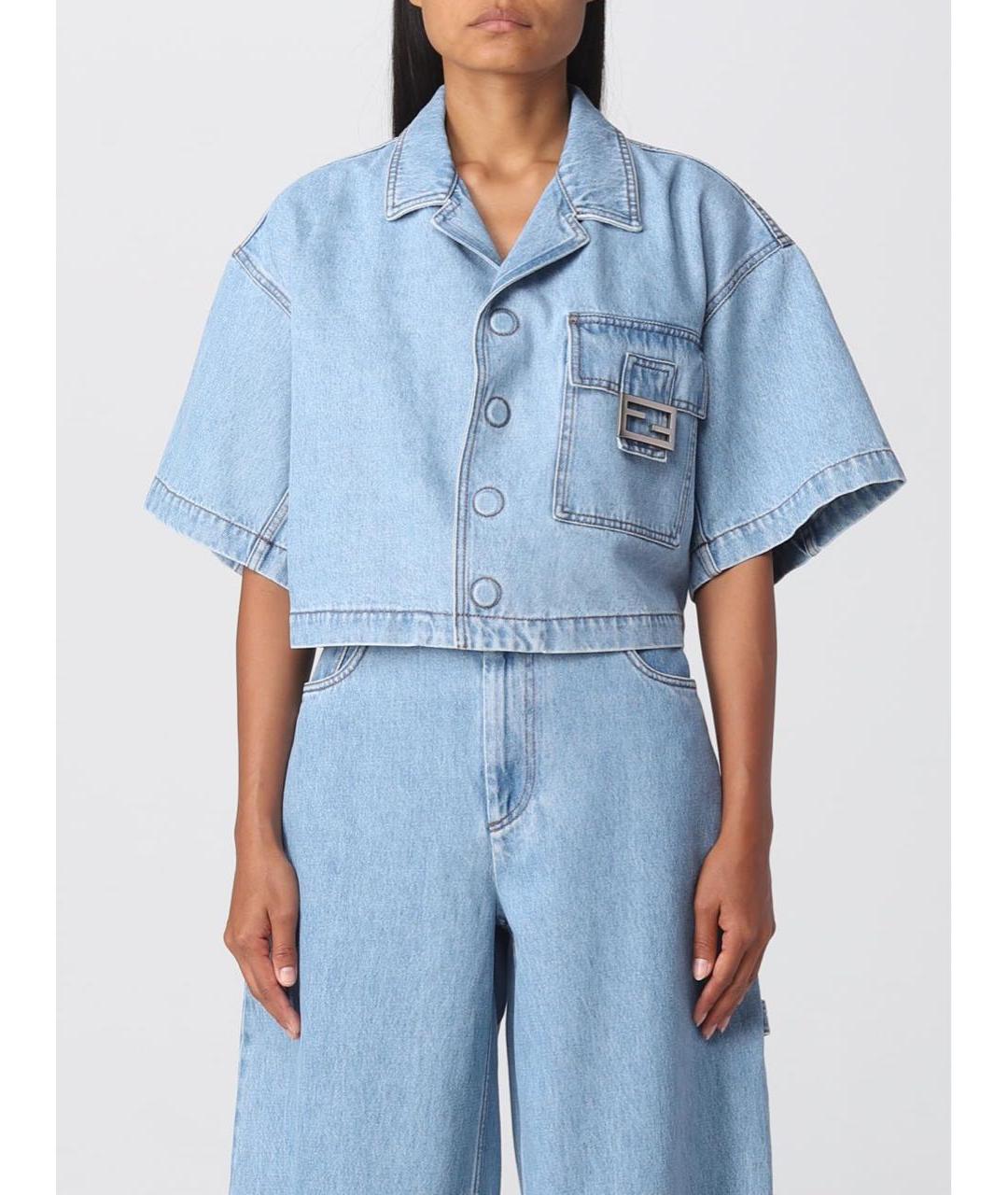 FENDI Серый деним костюм с брюками, фото 3