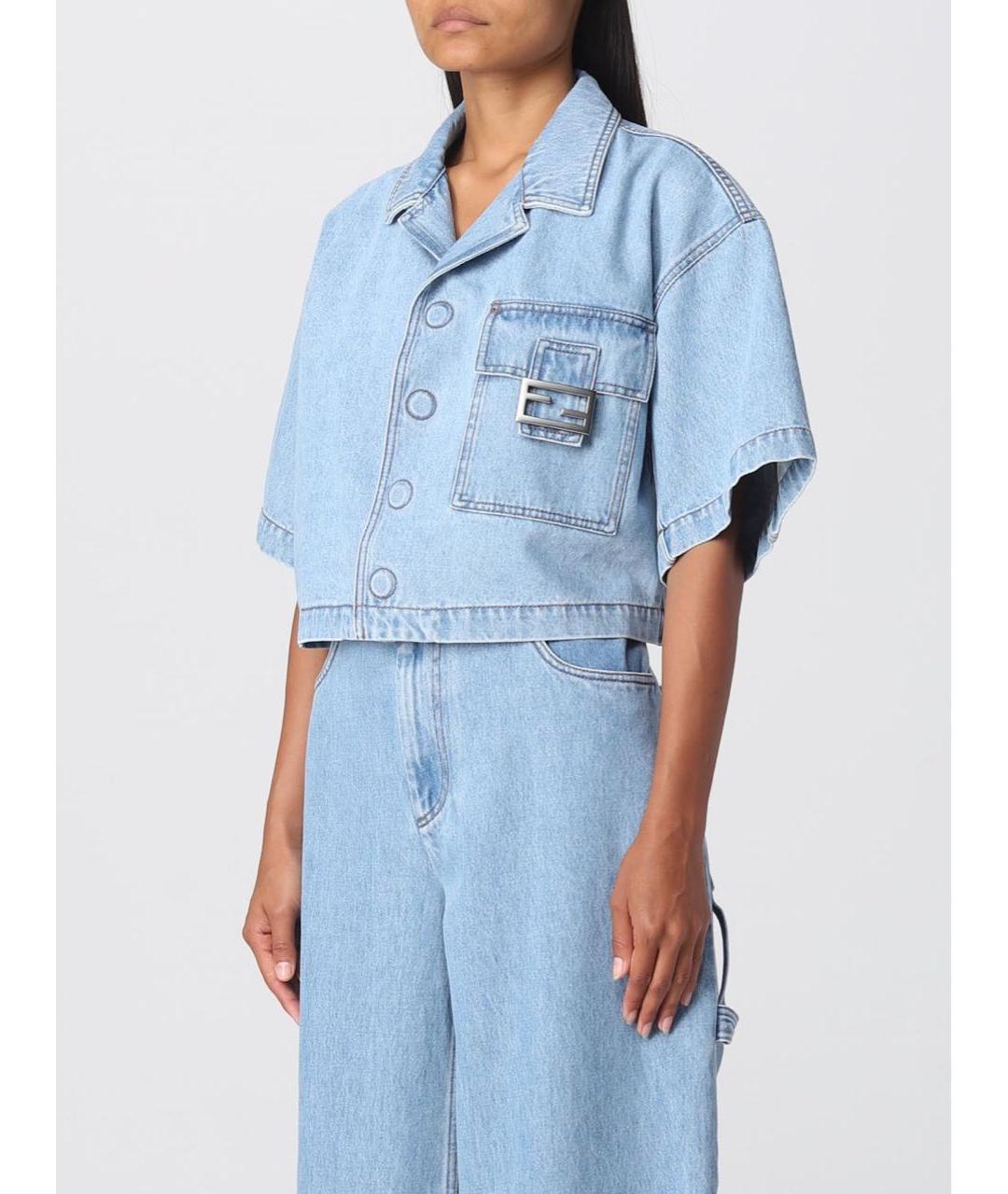 FENDI Серый деним костюм с брюками, фото 5