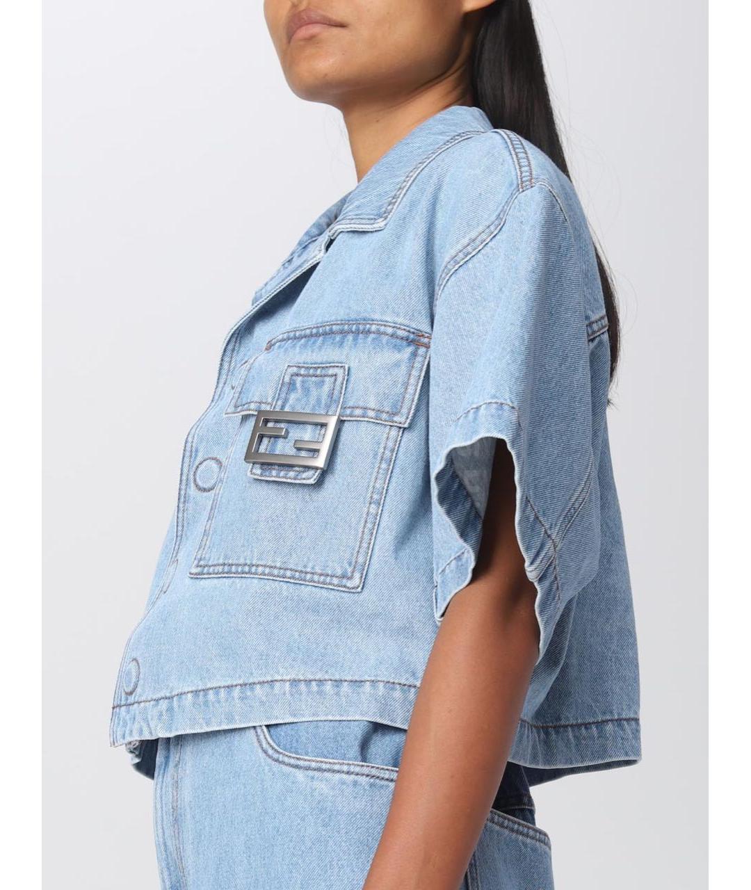 FENDI Серый деним костюм с брюками, фото 4