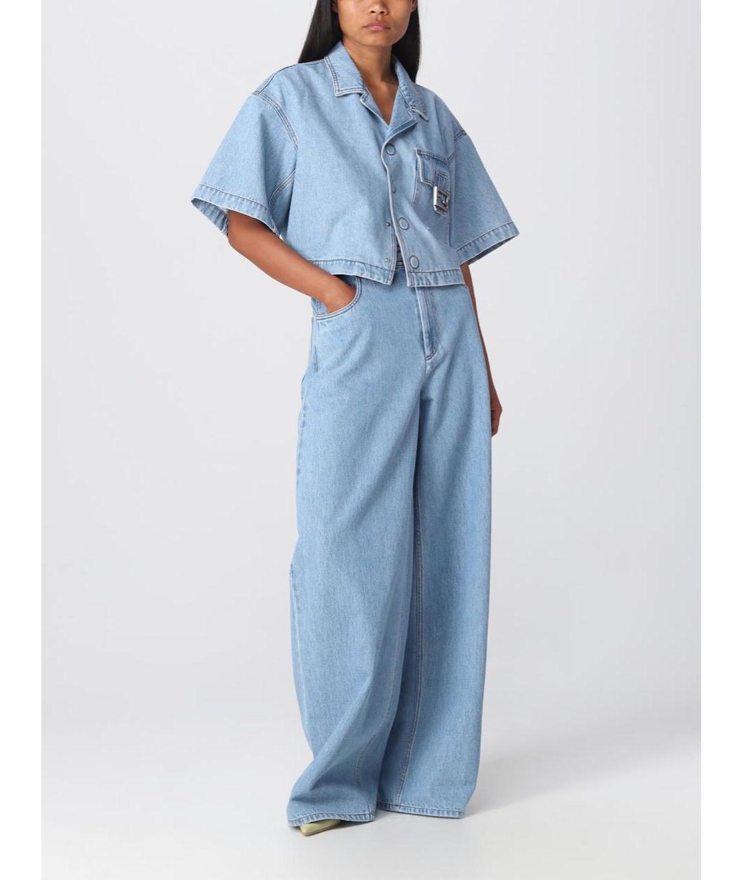 FENDI Серый деним костюм с брюками, фото 7