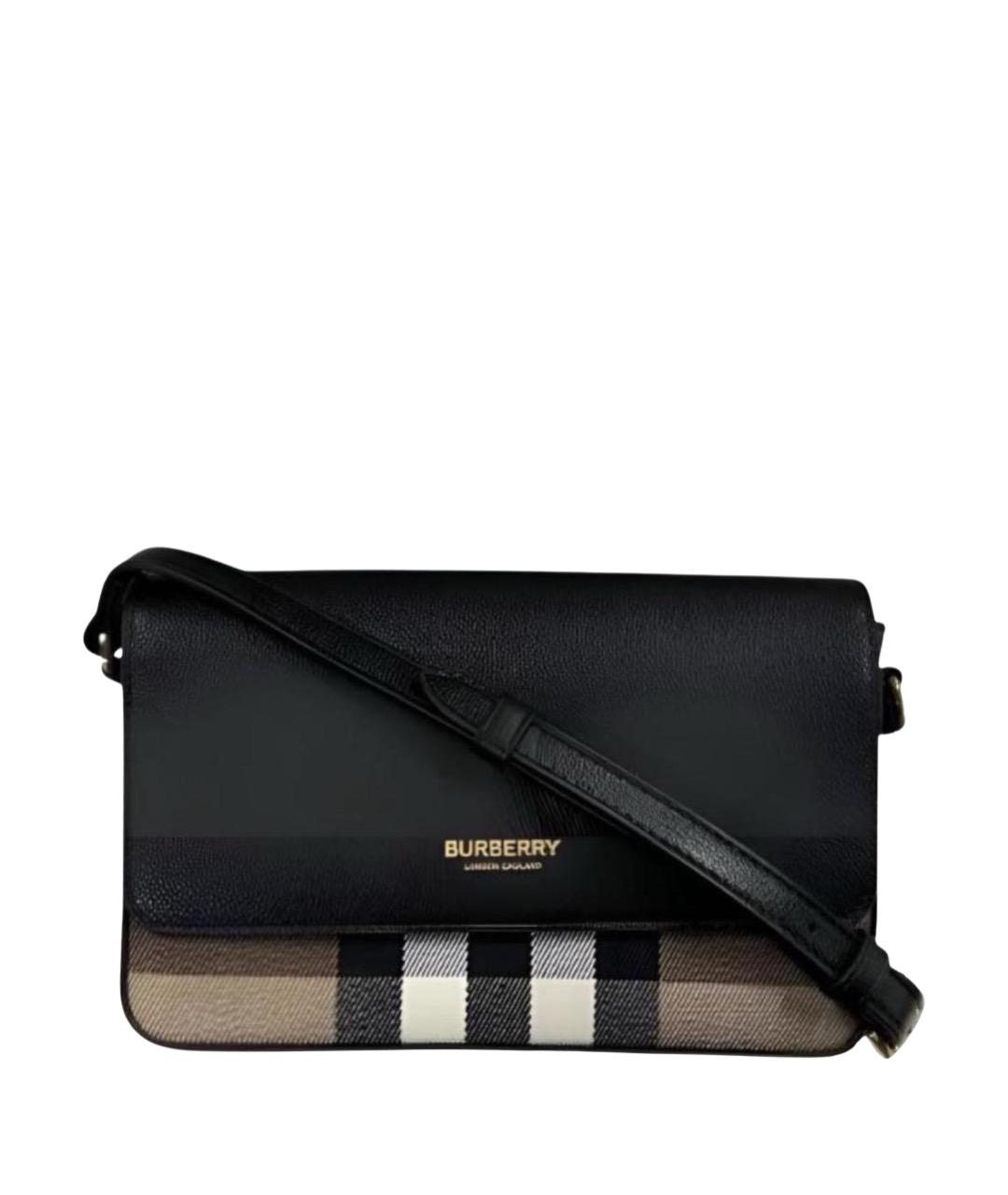 BURBERRY Черная кожаная сумка через плечо, фото 1