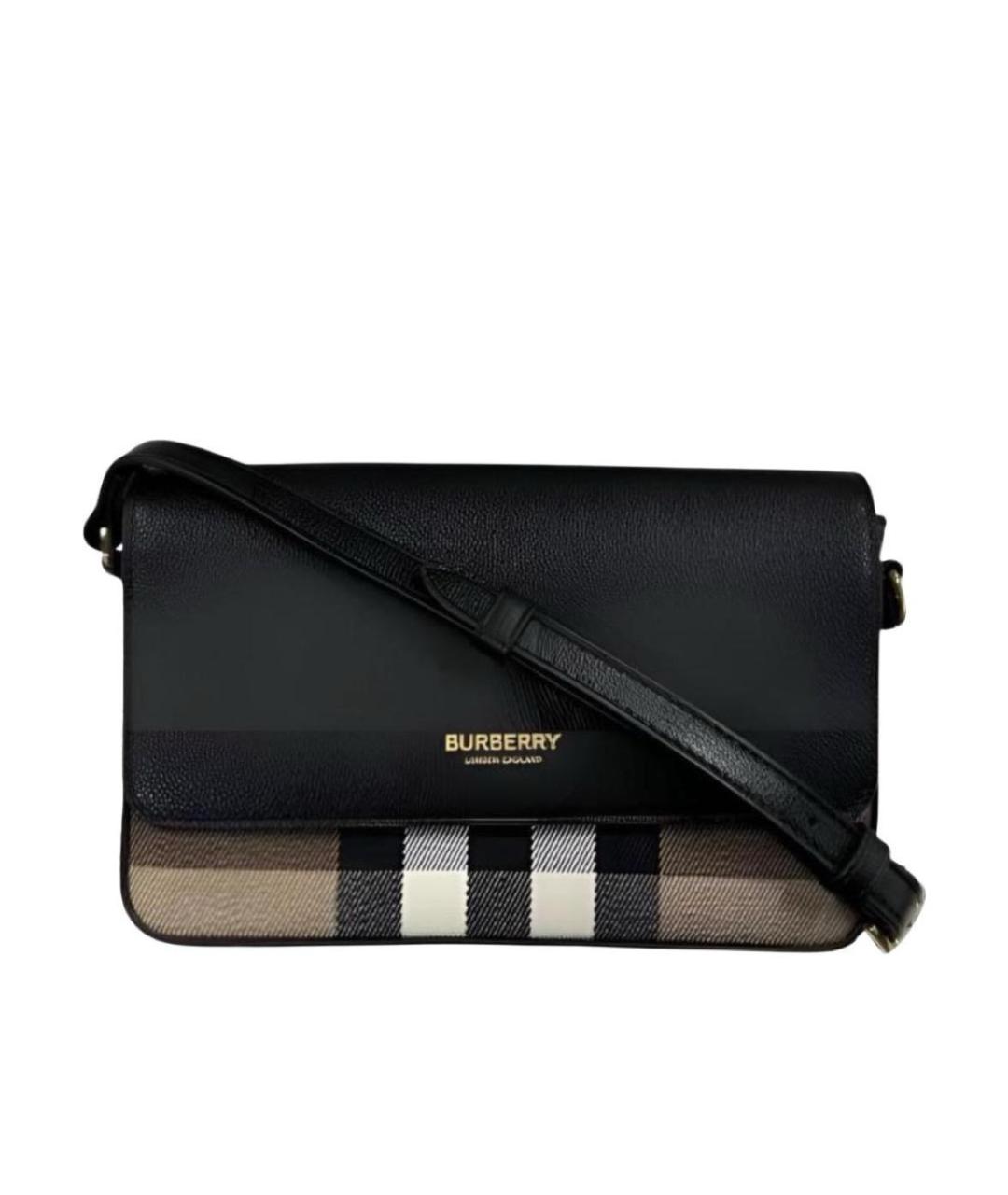 BURBERRY Черная кожаная сумка через плечо, фото 4