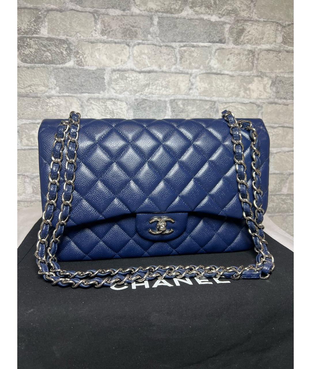 CHANEL Синяя кожаная сумка через плечо, фото 3