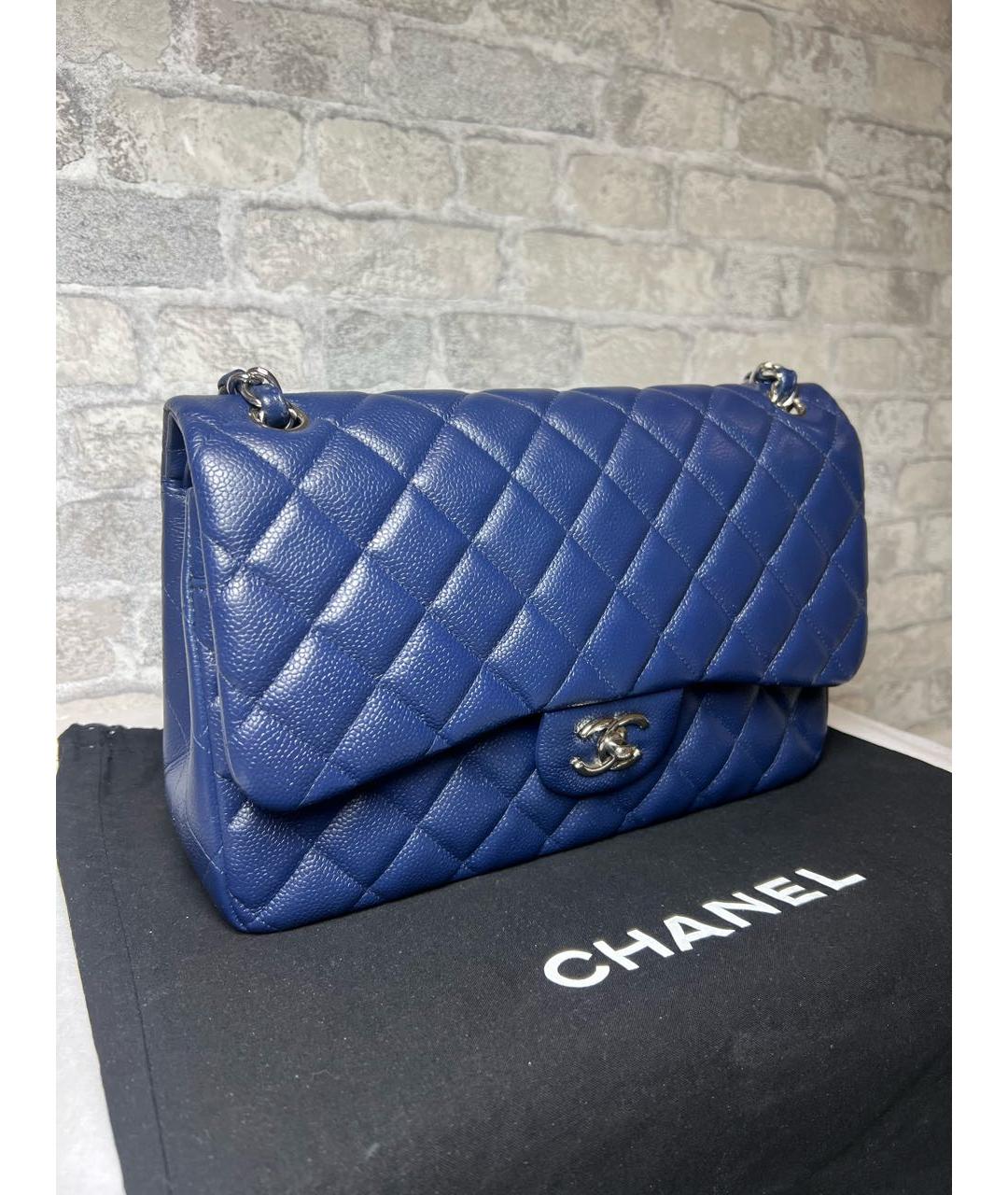 CHANEL Синяя кожаная сумка через плечо, фото 2