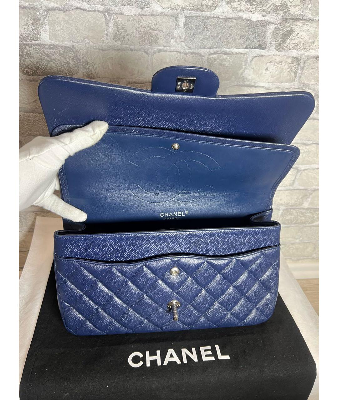 CHANEL Синяя кожаная сумка через плечо, фото 7