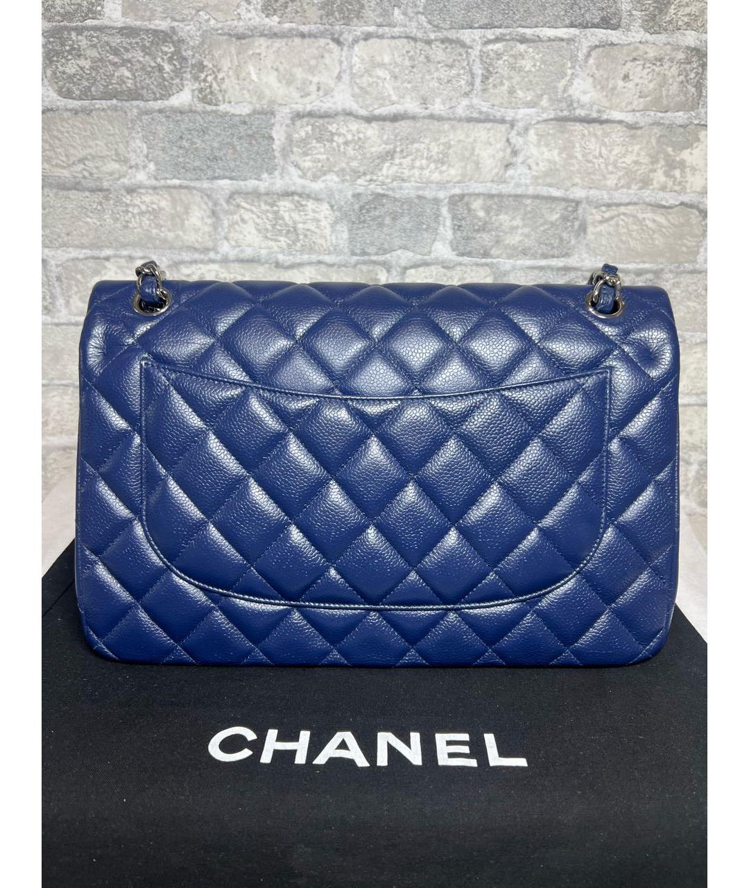 CHANEL Синяя кожаная сумка через плечо, фото 4