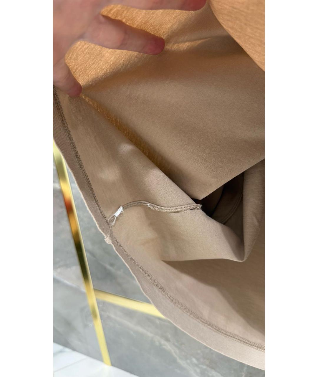 MIU MIU Бежевая хлопковая футболка, фото 4