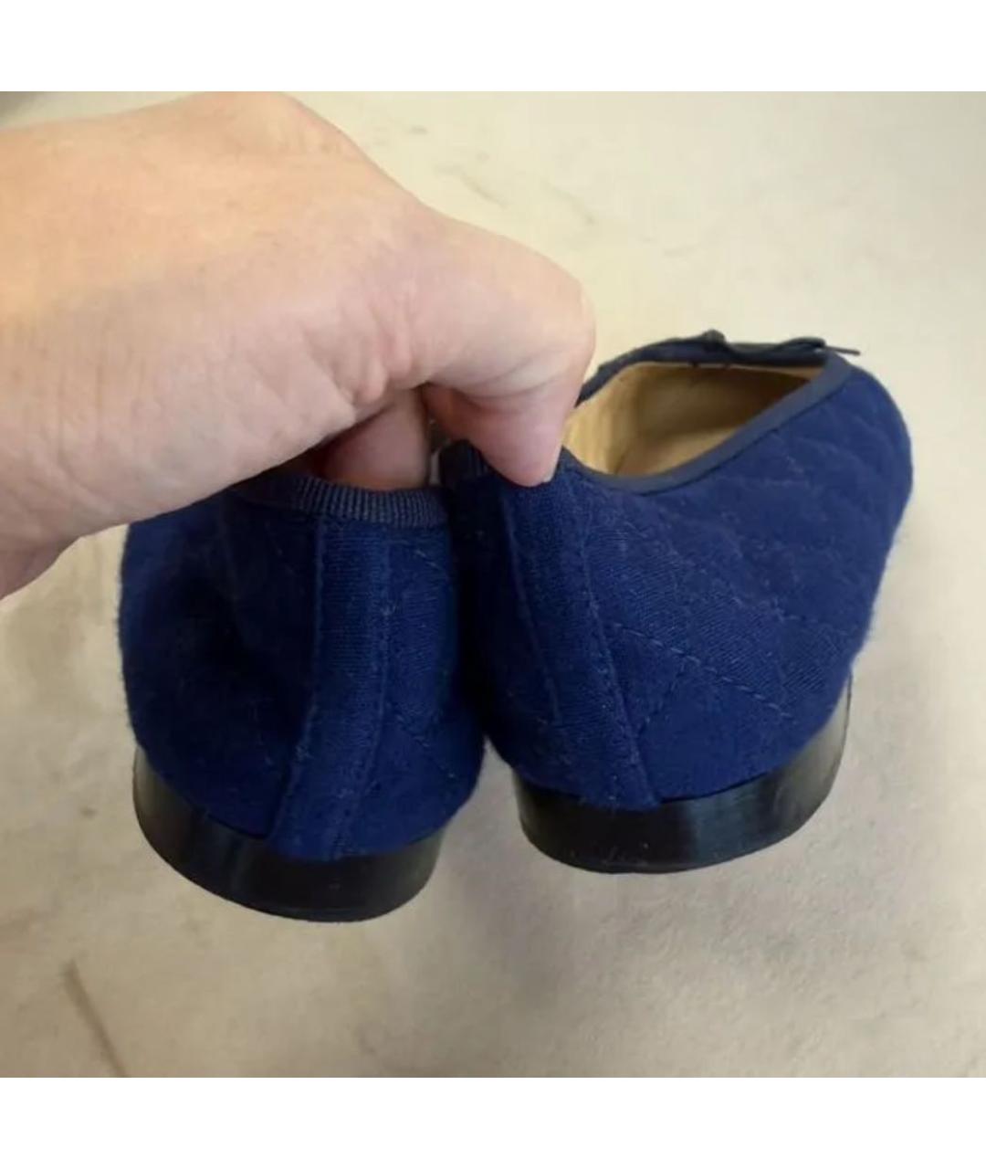 CHANEL Синие замшевые балетки, фото 3