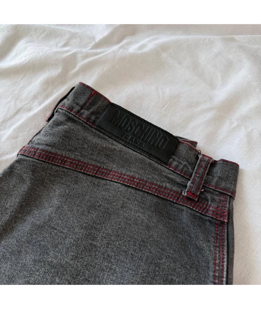 MOSCHINO JEANS Антрацитовые хлопковые джинсы клеш, фото 4