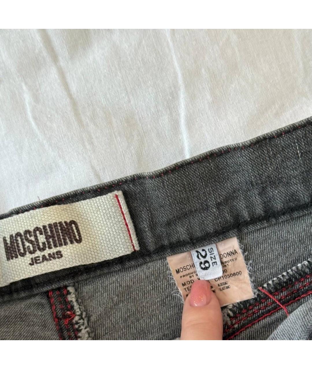 MOSCHINO JEANS Антрацитовые хлопковые джинсы клеш, фото 7