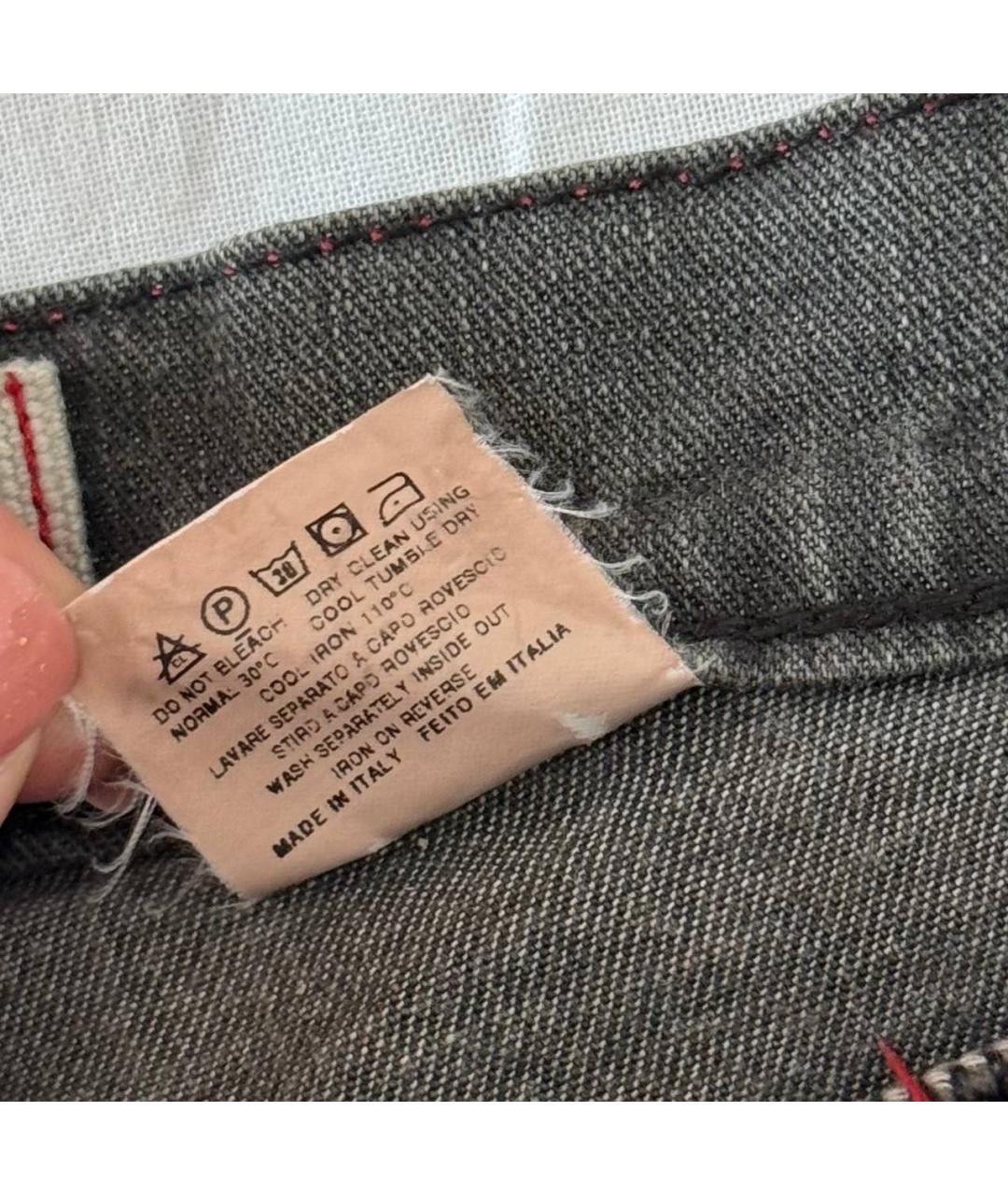 MOSCHINO JEANS Антрацитовые хлопковые джинсы клеш, фото 8