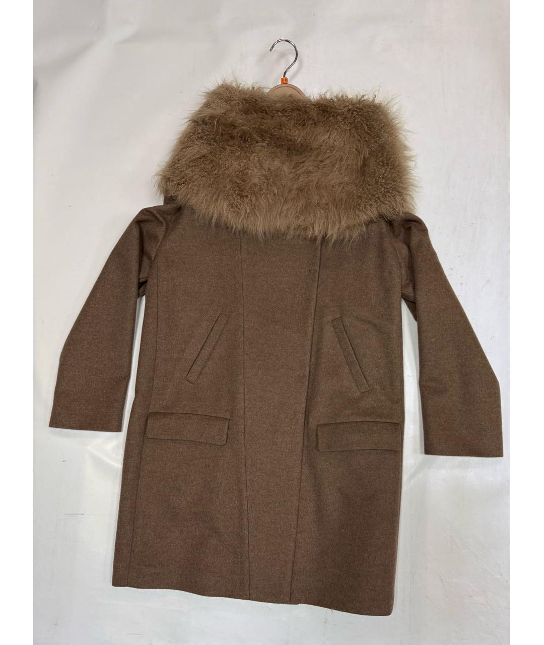 BRUNELLO CUCINELLI Коричневое шерстяное пальто, фото 9
