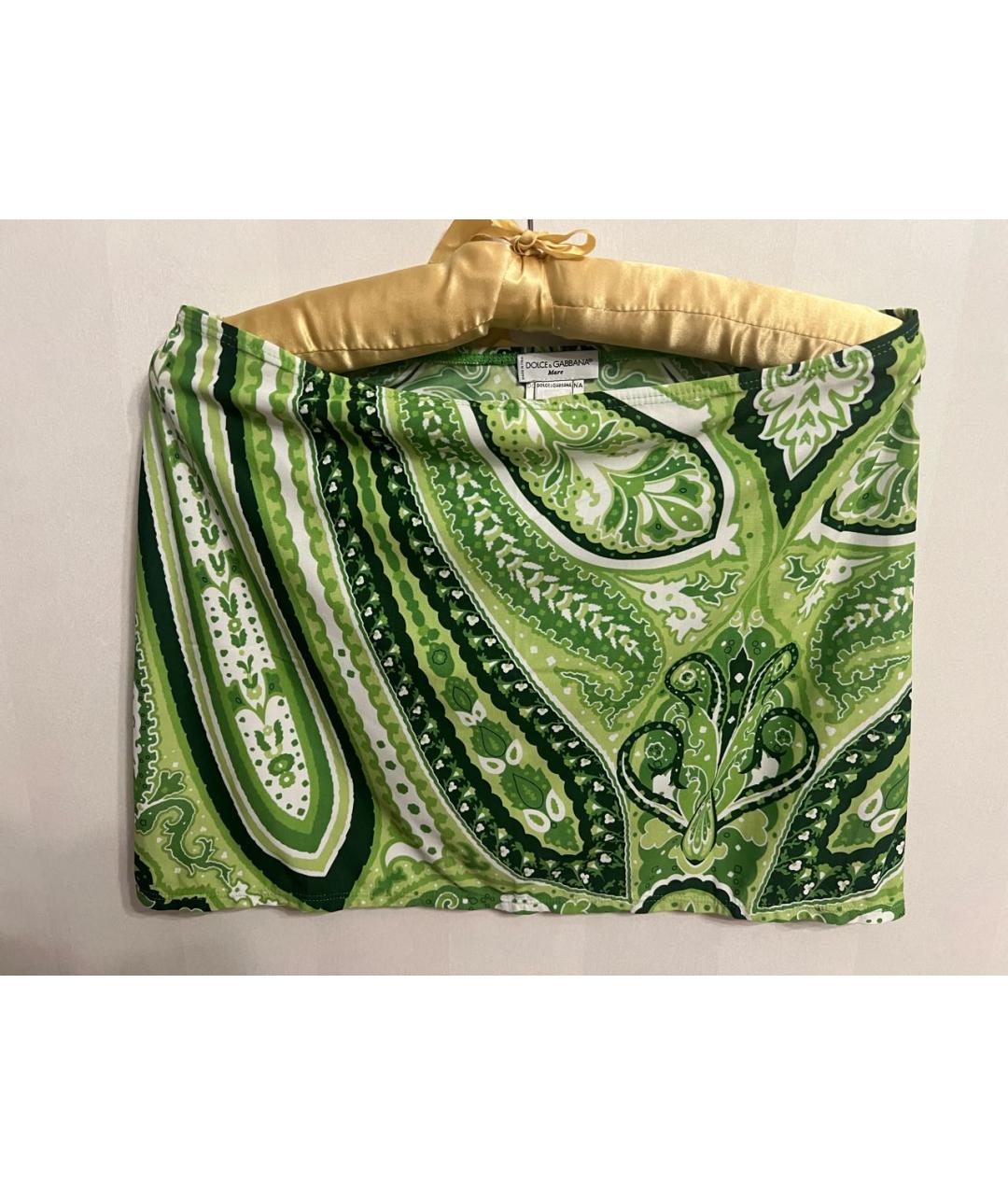 DOLCE&GABBANA Зеленая полиэстеровая юбка мини, фото 5