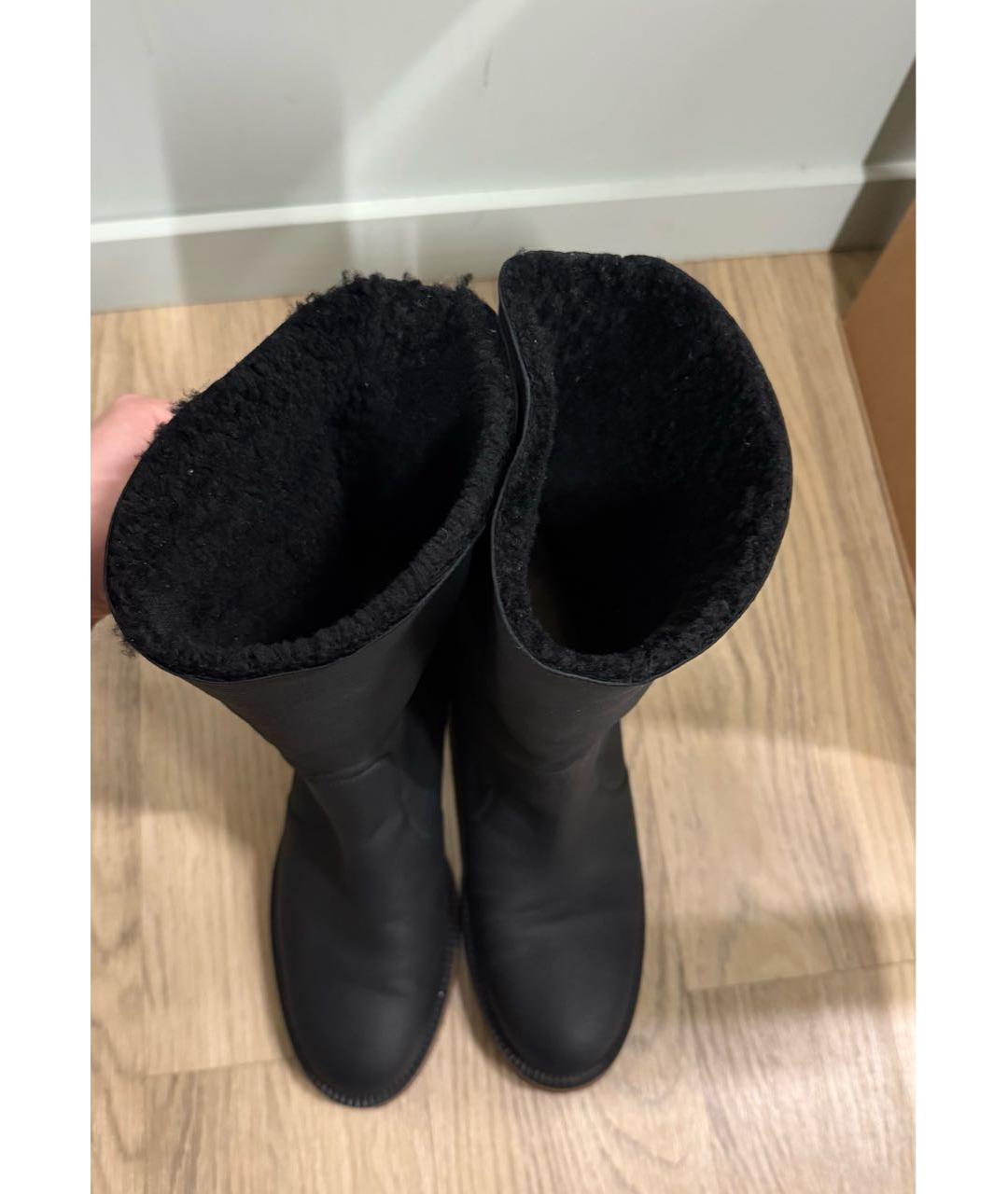 CHANEL Черные кожаные сапоги, фото 3