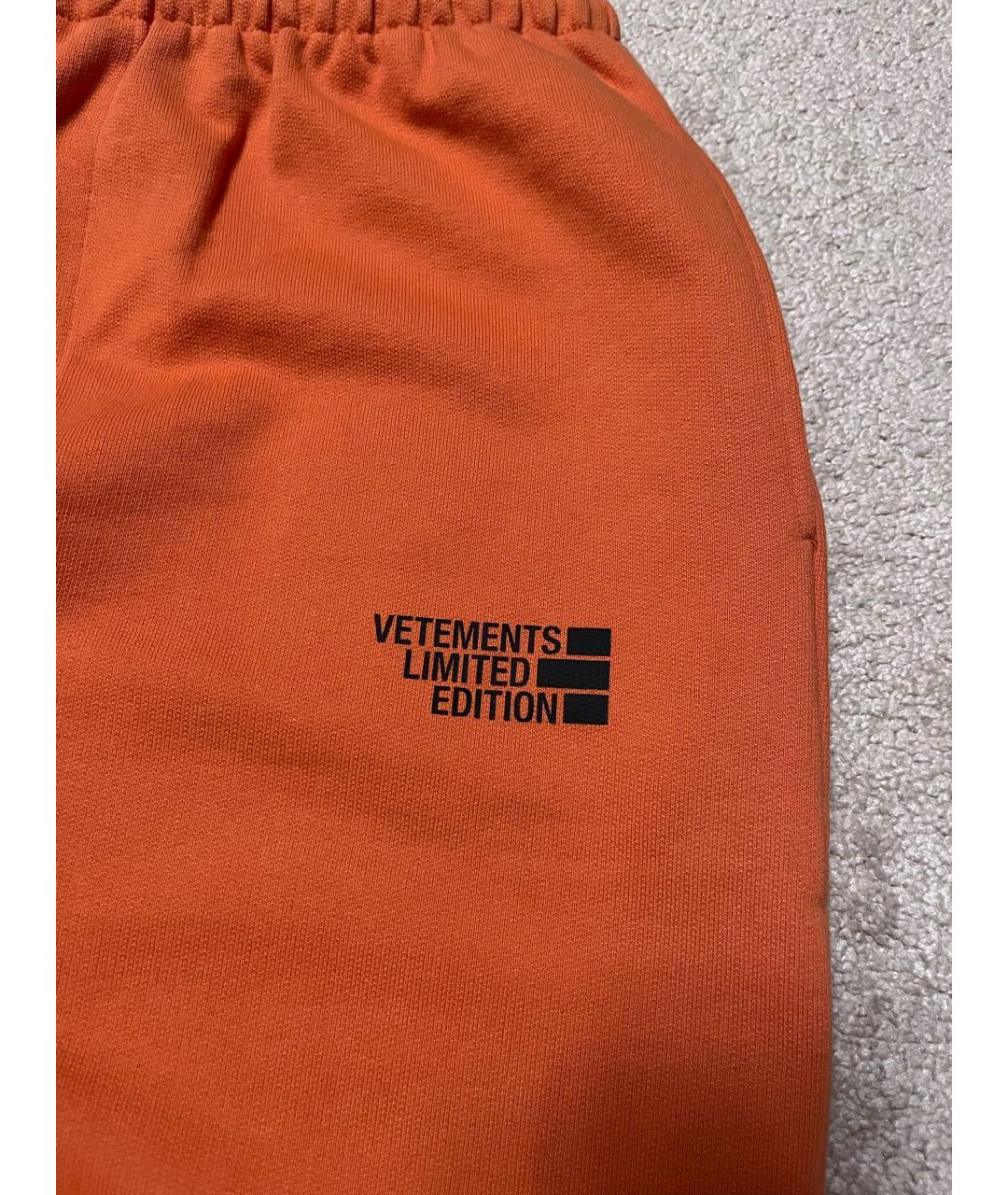 VETEMENTS Оранжевое хлопковые повседневные брюки, фото 4