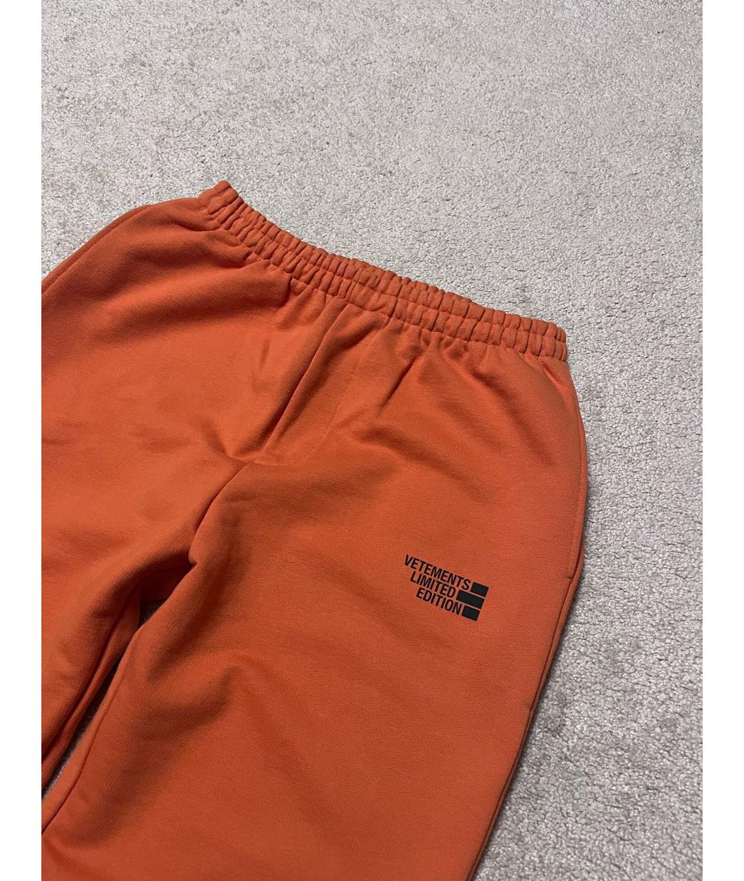 VETEMENTS Оранжевое хлопковые повседневные брюки, фото 3