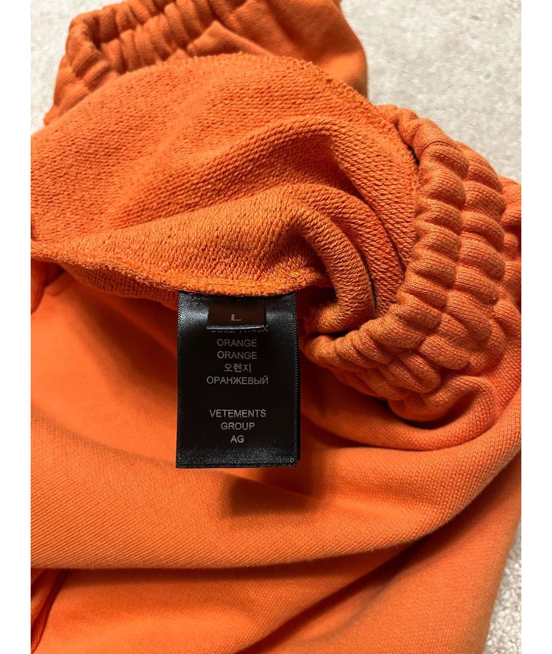 VETEMENTS Оранжевое хлопковые повседневные брюки, фото 7