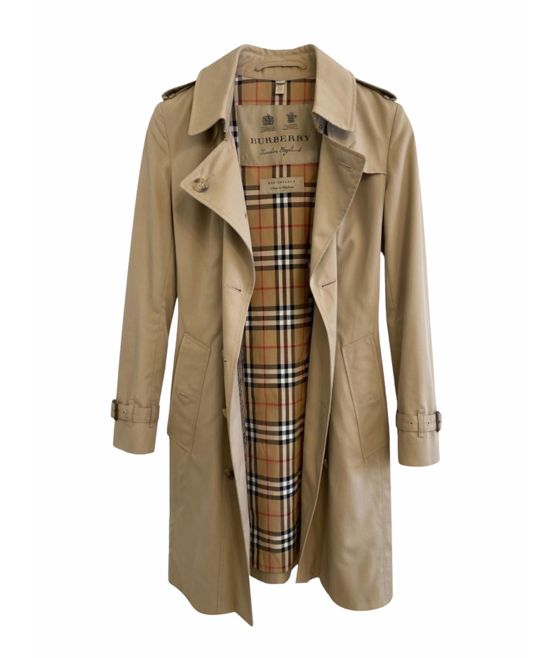 BURBERRY Бежевый хлопковый тренч/плащ, фото 1