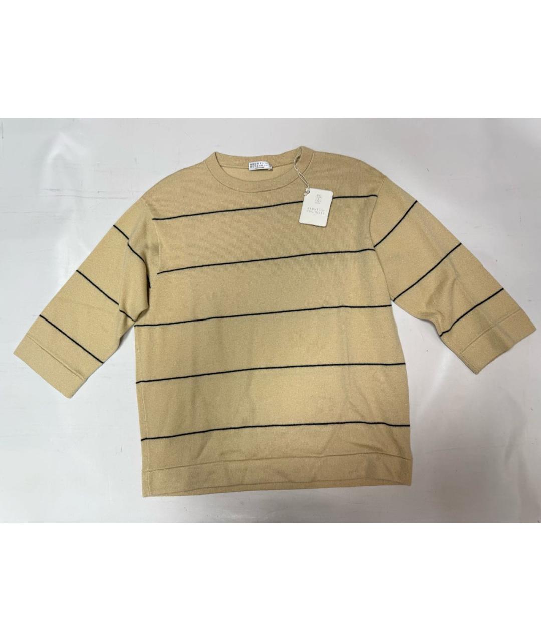 BRUNELLO CUCINELLI Желтый кашемировый джемпер / свитер, фото 7