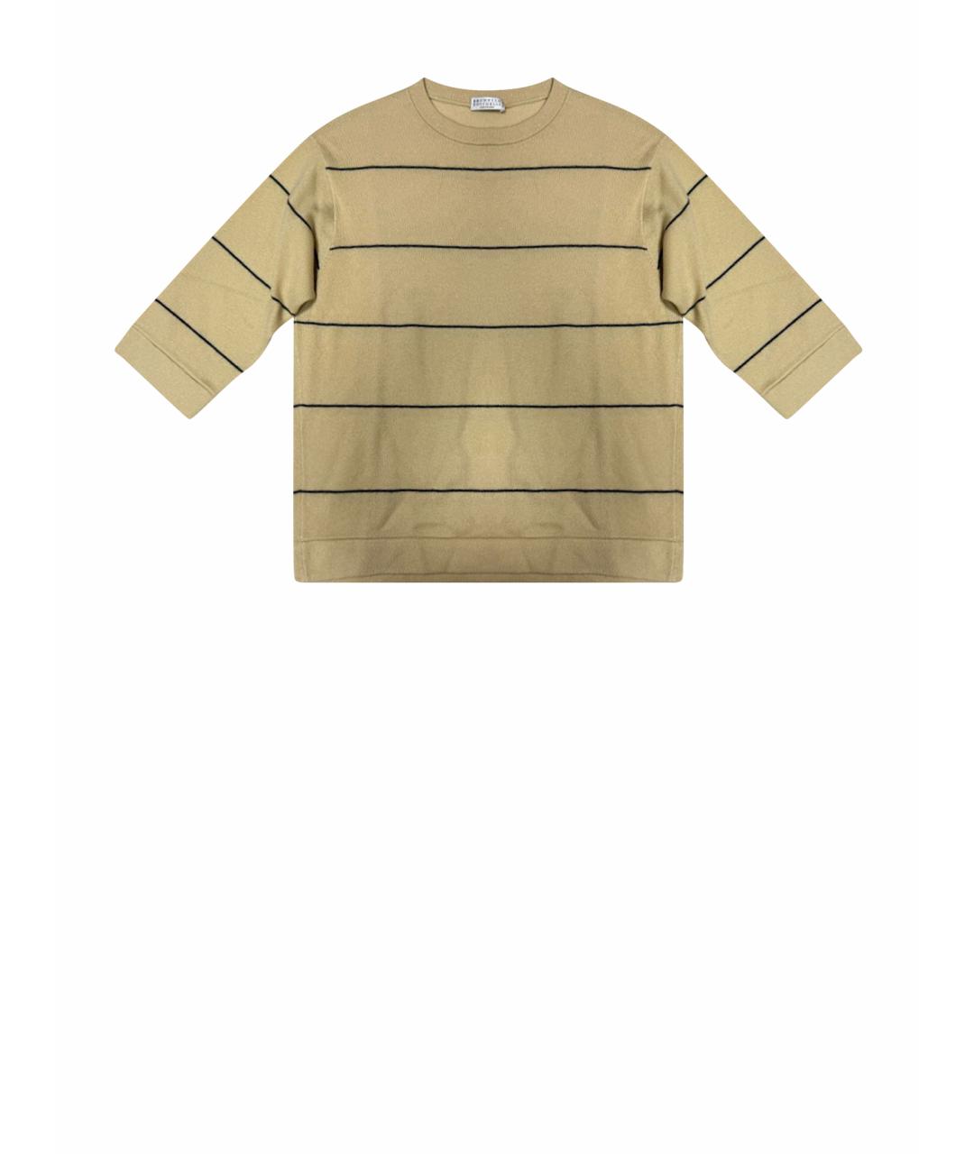 BRUNELLO CUCINELLI Желтый кашемировый джемпер / свитер, фото 1