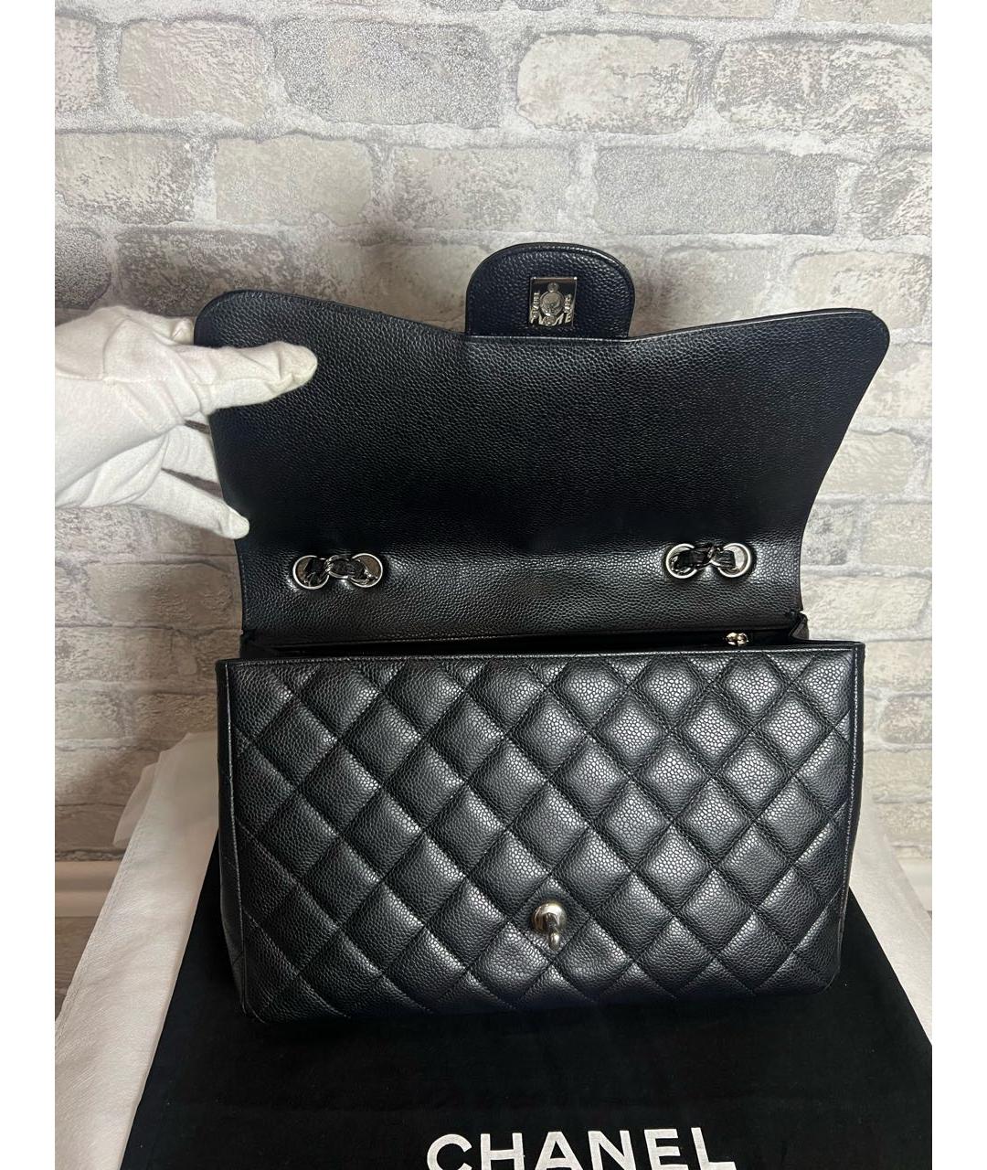 CHANEL Черная кожаная сумка через плечо, фото 7